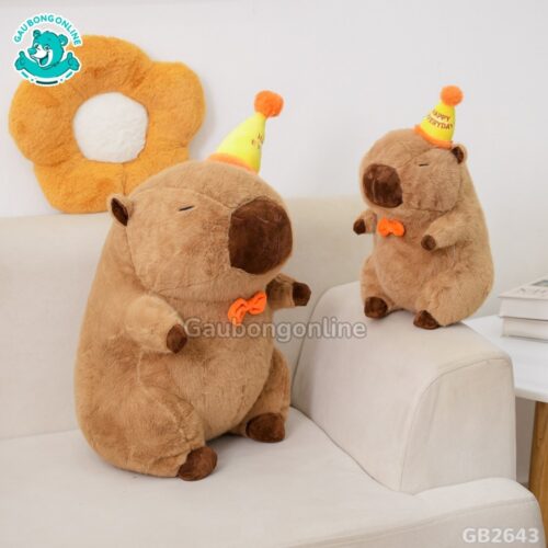 Chuột Capybara Đội Mũ Happy mềm mại, dễ thương