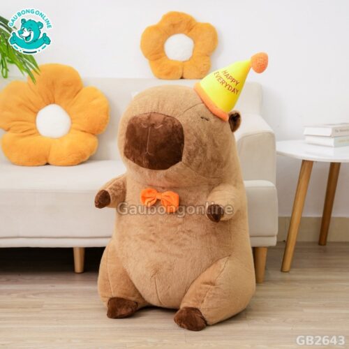 Chuột Capybara Đội Mũ Happy