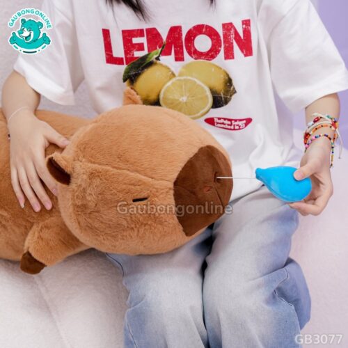 Gấu Bông Capybara Nước Mũi Nằm có thể kéo rút nước mũi