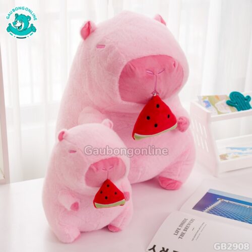 Chuột Capybara Hồng Rút Dưa Hấu ngộ nghĩnh