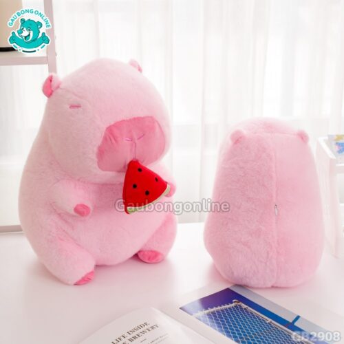 Chuột Capybara Hồng Rút Dưa Hấu nhồi bông căng phồng, êm ái