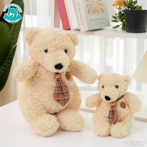 Gấu Bông Lông Xù Đeo Cà Vạt