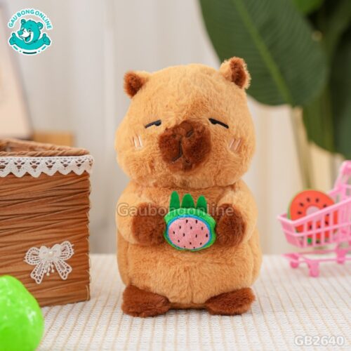Bộ 10 Chuột Capybara Ôm Dưa Hấu Ruột Hồng