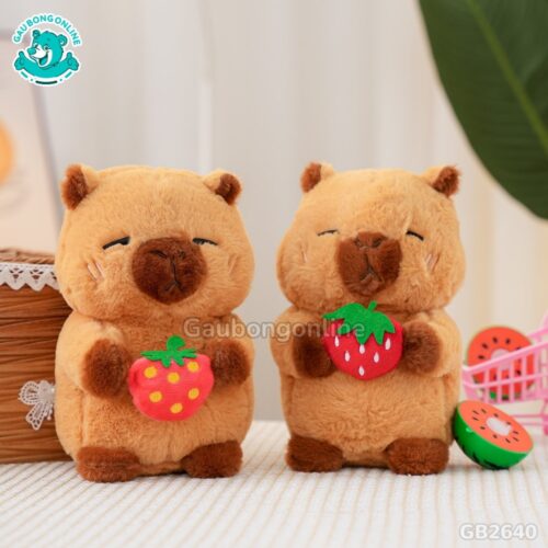 Bộ 10 Chuột Capybara Ôm Dâu Tây