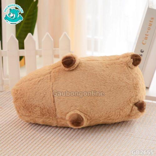 Capybara Nằm Đội Quả Cam mềm mại, căng mịn