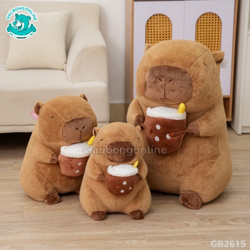 Chuột Capybara Ôm Trà Sữa đã được bán tại Gấu Bông Online