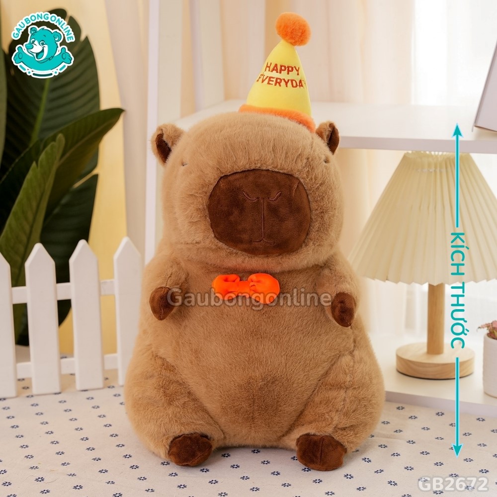 Cách đo kích thước của Gối Chăn Mền Chuột Capybara Đội Mũ Happy