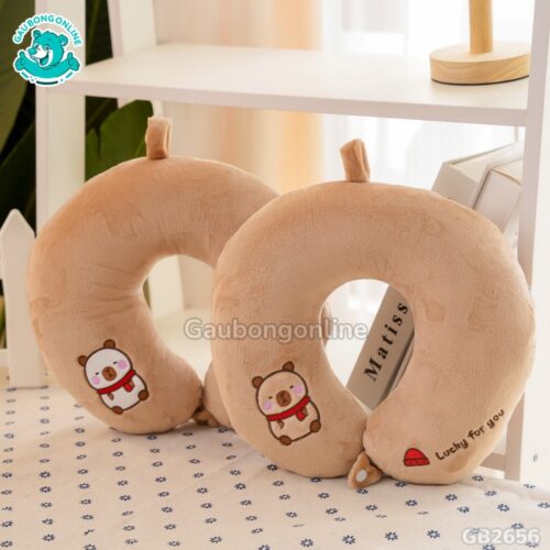 Gối Cổ Bông Chuột Capybara hoạ tiết ngộ nghĩnh