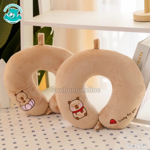 Gối Cổ Bông Chuột Capybara chất vải mềm mại