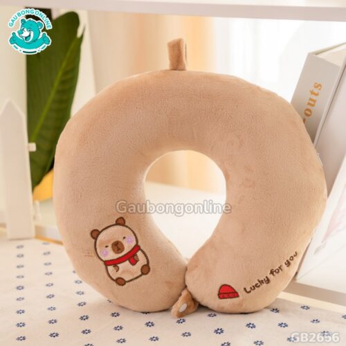 Gối Cổ Bông Chuột Capybara quàng khăn
