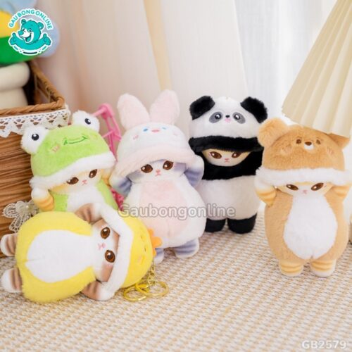 Móc Khóa Mèo Mofusand Cosplay mắt tròn xoe đáng yêu