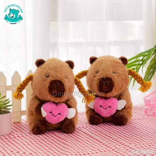 Chuột Capybara Ôm Tim màu sắc tươi tắn, bắt mắt