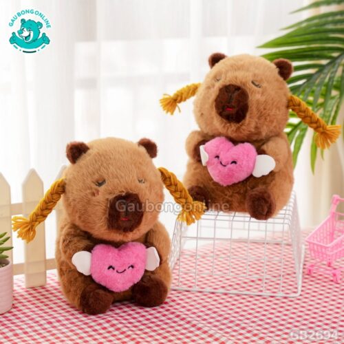 Chuột Capybara Ôm Tim làm đồ trang trí bàn làm việc