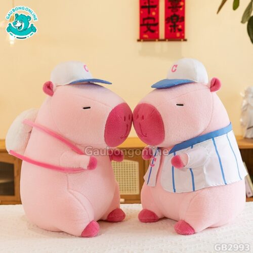 ĐG 50cm Capybara Hồng Đeo Bóng