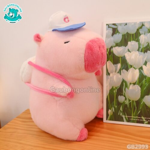 ĐG 50cm Capybara Hồng Đeo Bóng