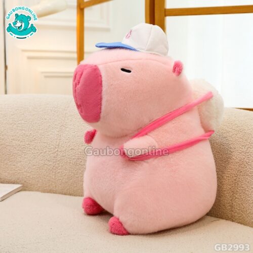 ĐG 50cm Capybara Hồng Đeo Bóng