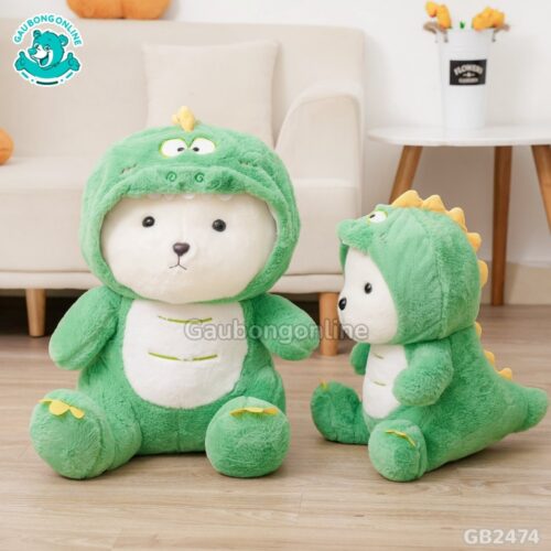 Lena Cosplay Khủng Long Xanh Lá nhồi bông căng phồng, mềm mại