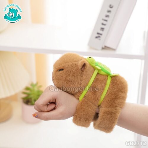 Vòng Tay Hoạt Hình Capybara Đeo Túi Rùa đeo vào tay xinh xắn