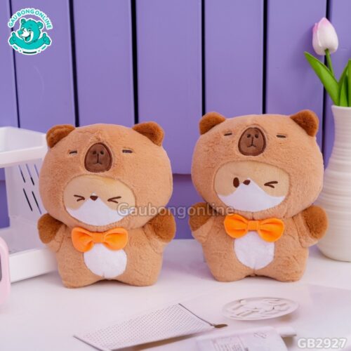 Chuột Capybara Cosplay Corgi Đeo Nơ hai mẫu xinh xắn