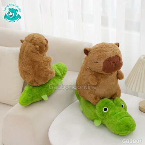 Chuột Capybara Cưỡi Cá Sấu thích hợp làm đồ trang trí