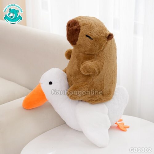 Chuột Capybara Cưỡi Vịt nhồi bông êm ái