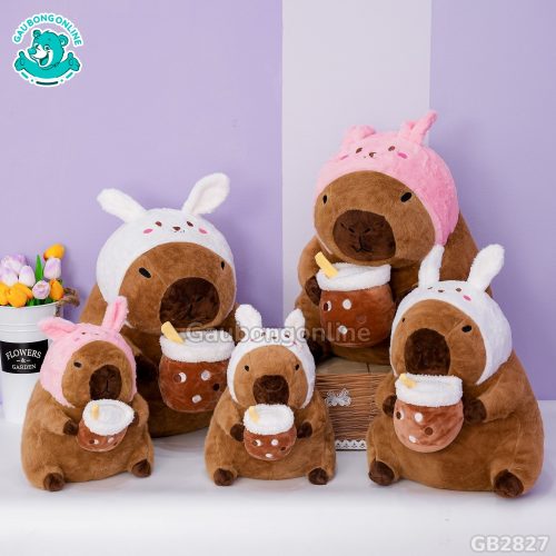 Capybara Ôm Trà Sữa Cosplay đã được bán tại Gấu Bông Online