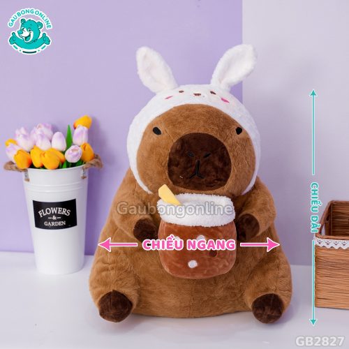 Capybara Ôm Trà Sữa Cosplay đã được bán tại Gấu Bông Online