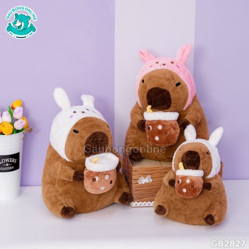 Capybara Ôm Trà Sữa Cosplay đã được bán tại Gấu Bông Online