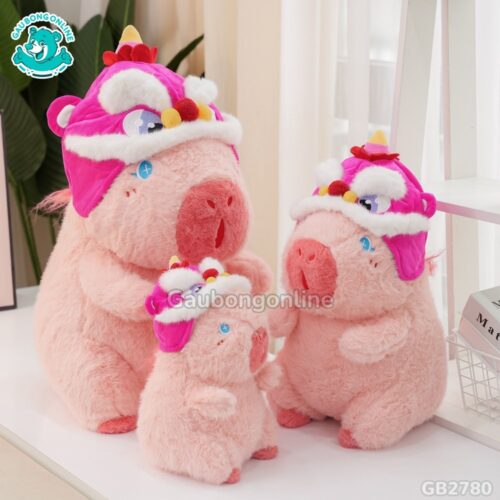 apybara Tóc Hồng Mũ Lân thích hợp làm đồ trang trí bàn làm việc