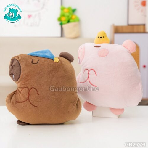 Gối Chăn Mền Capybara Tay Thêu đã được bán tại Gấu Bông Online