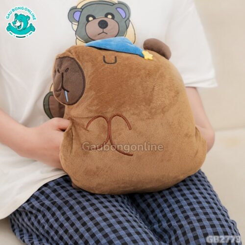 Gối Chăn Mền Capybara Tay Thêu mềm mại