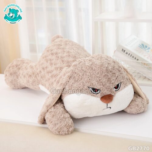 Thỏ Bunny Mặt Quạo Nằm Nâu
