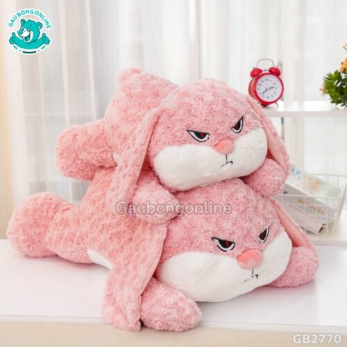 Thỏ Bunny Mặt Quạo Nằm Hồng