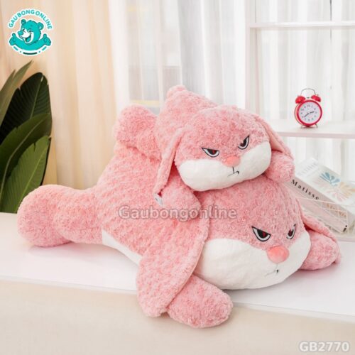Thỏ Bunny Mặt Quạo Nằm Hồng