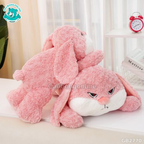 Thỏ Bunny Mặt Quạo Nằm Hồng