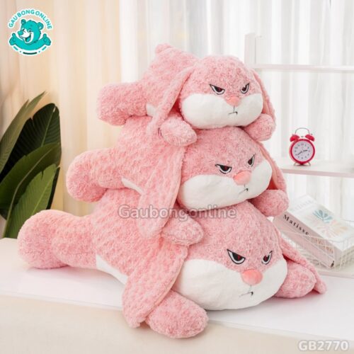Thỏ Bunny Mặt Quạo Nằm Hồng