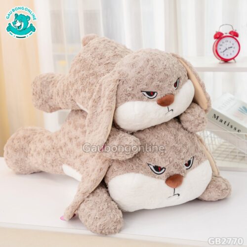 Thỏ Bunny Mặt Quạo Nằm Nâu