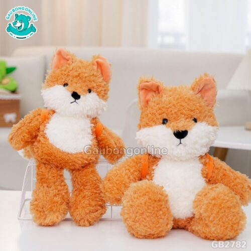 Bộ Gấu Đeo Túi Lông Xù – Cáo Cam