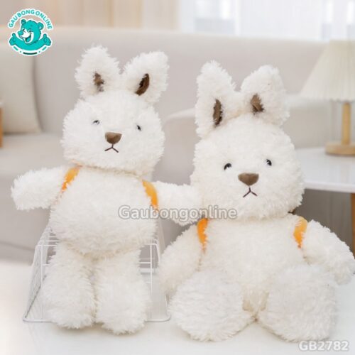 Bộ Gấu Đeo Túi Lông Xù – Thỏ Trắng