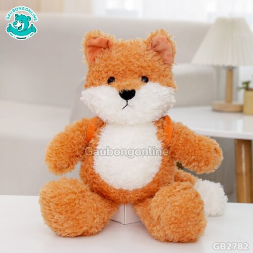 Bộ Gấu Đeo Túi Lông Xù – Cáo Cam
