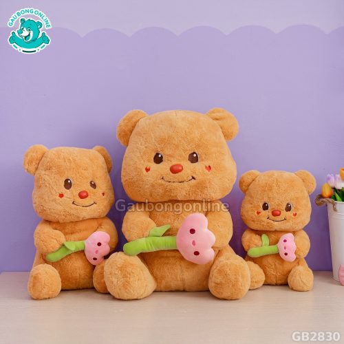 Butter Bear Ngồi Cầm Hoa đã được bán tại Gấu Bông Online