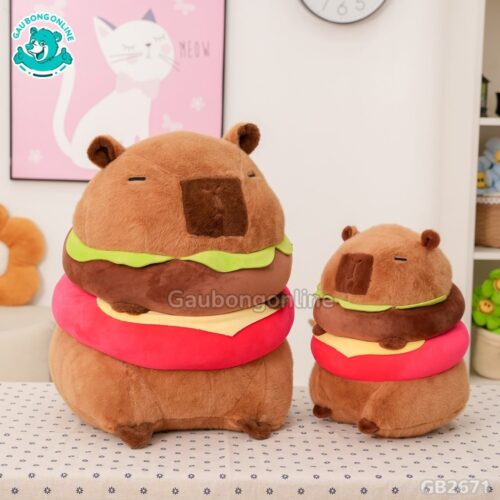 Chuột Capybara Bánh Hamburger màu sắc tươi tắn, dễ thương
