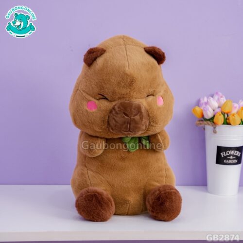 Chuột Capybara Đeo Túi Ếch nhồi bông căng phồng, êm ái
