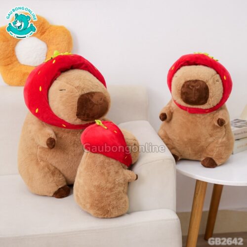 Chuột Capybara Đội Mũ Dâu nhỏ xinh