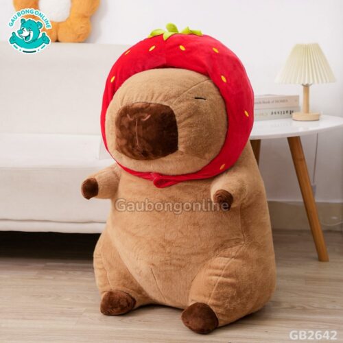 Chuột Capybara Đội Mũ Dâu dễ thương thích hợp làm quà tặng