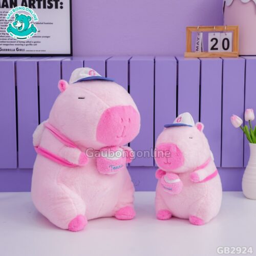 Chuột Capybara Hồng Rút Bóng căng bông, rất êm khi ôm