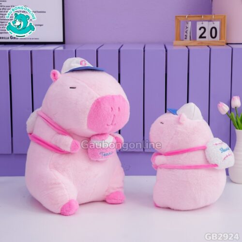 Chuột Capybara Hồng Rút Bóng đường may tỉ mỉ, bền đẹp
