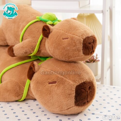 Chuột Capybara Nằm Đeo Túi Rùa ngộ nghĩnh