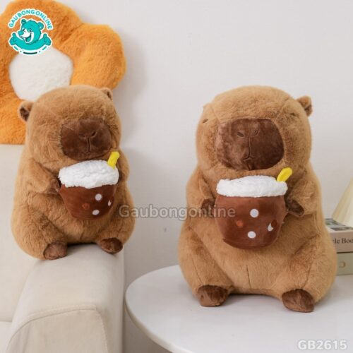 Chuột Capybara Ôm Trà Sữa dễ thương
