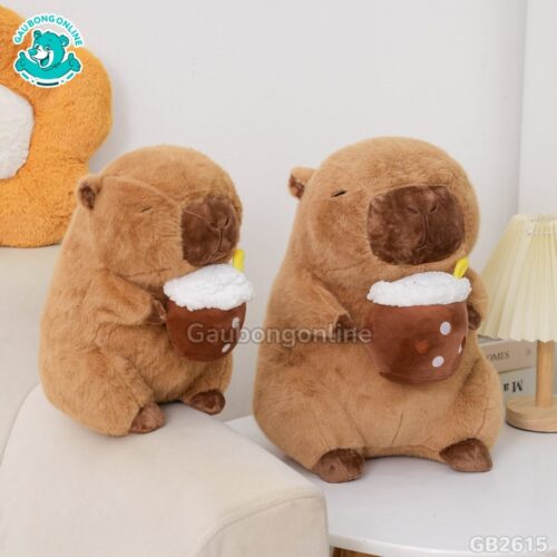 Chuột Capybara Ôm Trà Sữa vải mịn cao cấp